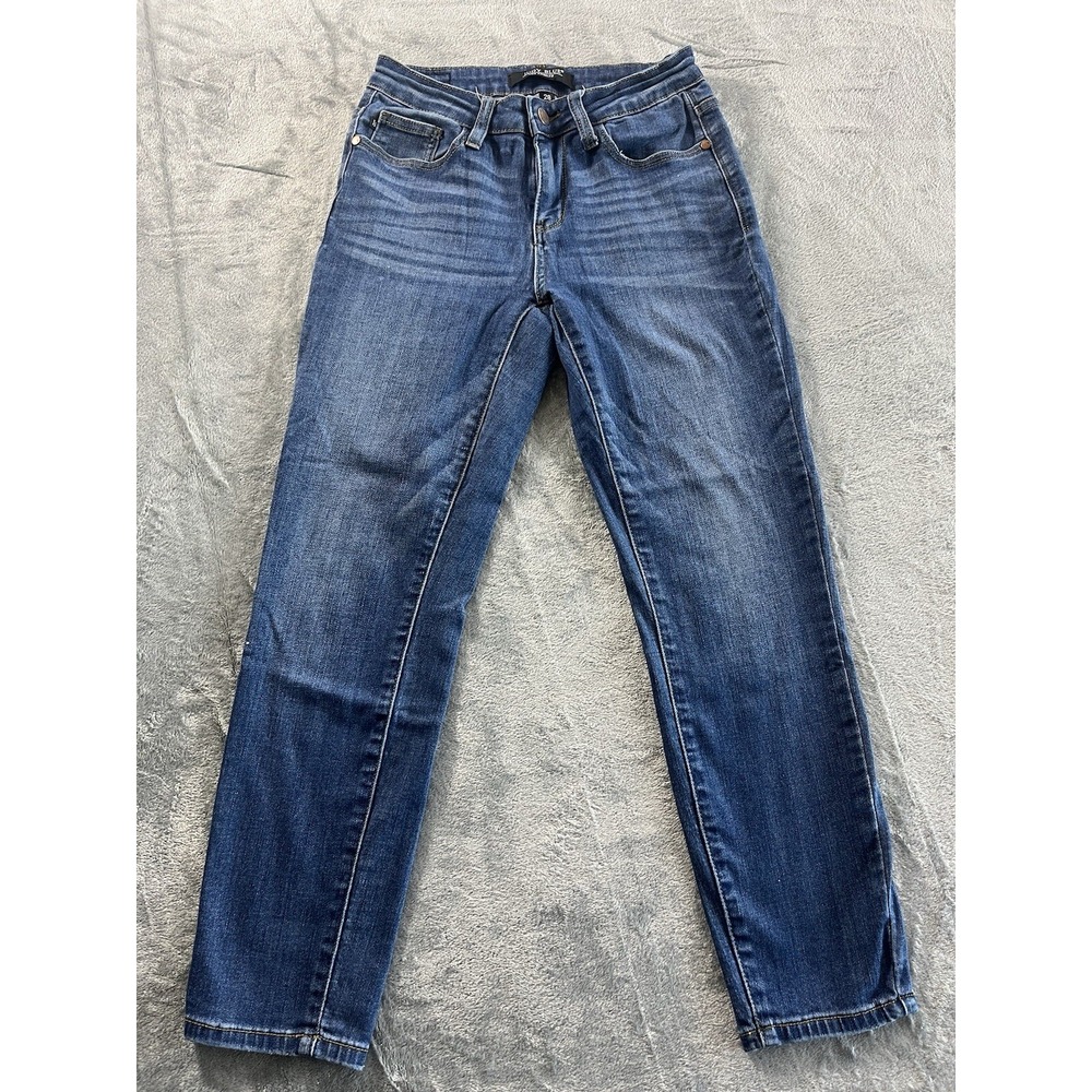 Judy Blue Womens 7/28 Skinny Fit Dark Wash Denim Jeans JB82102DK